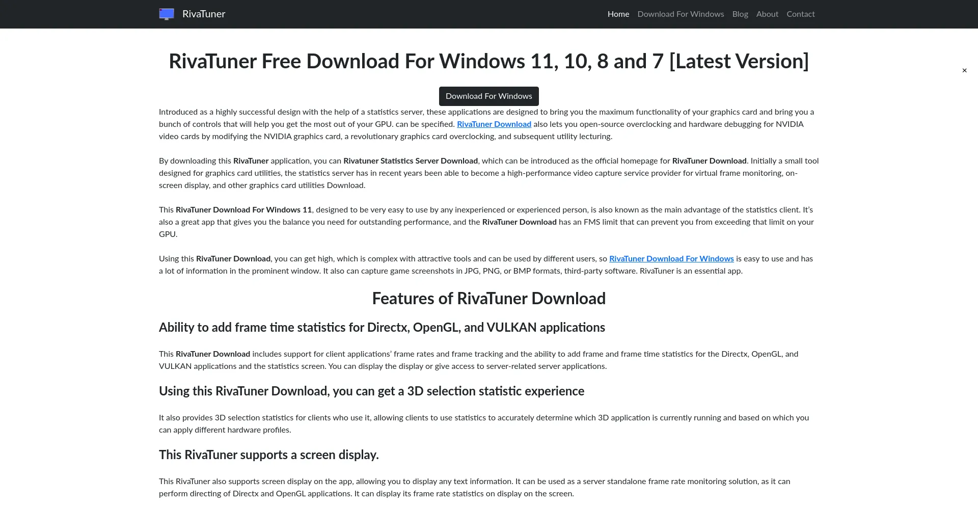Website screenshot of Rivatuner.org