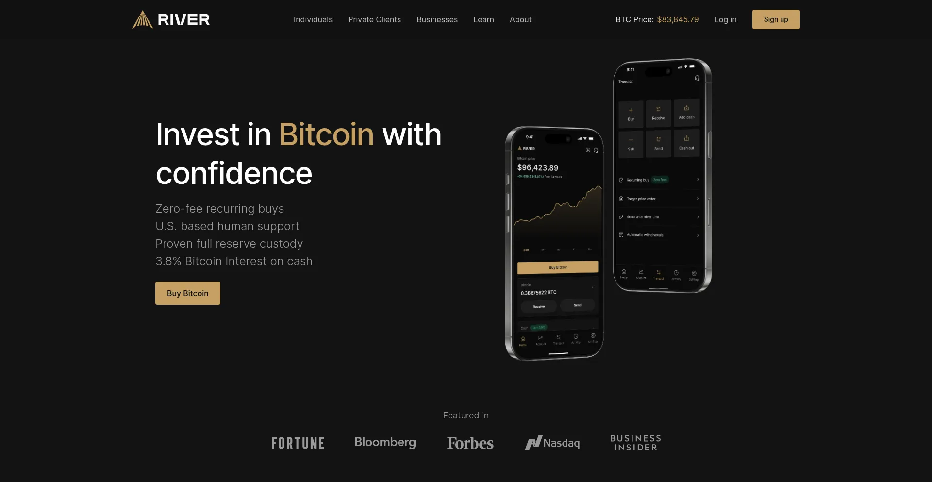 Website screenshot of River.com