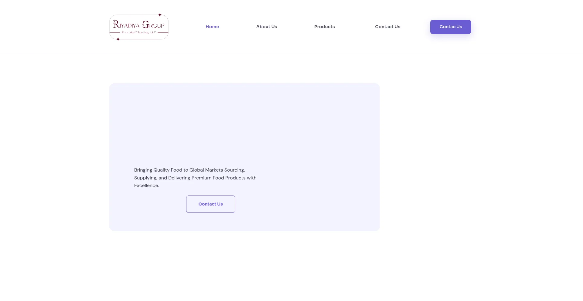 Website screenshot of Riyadiyagroupfoodstuff.com