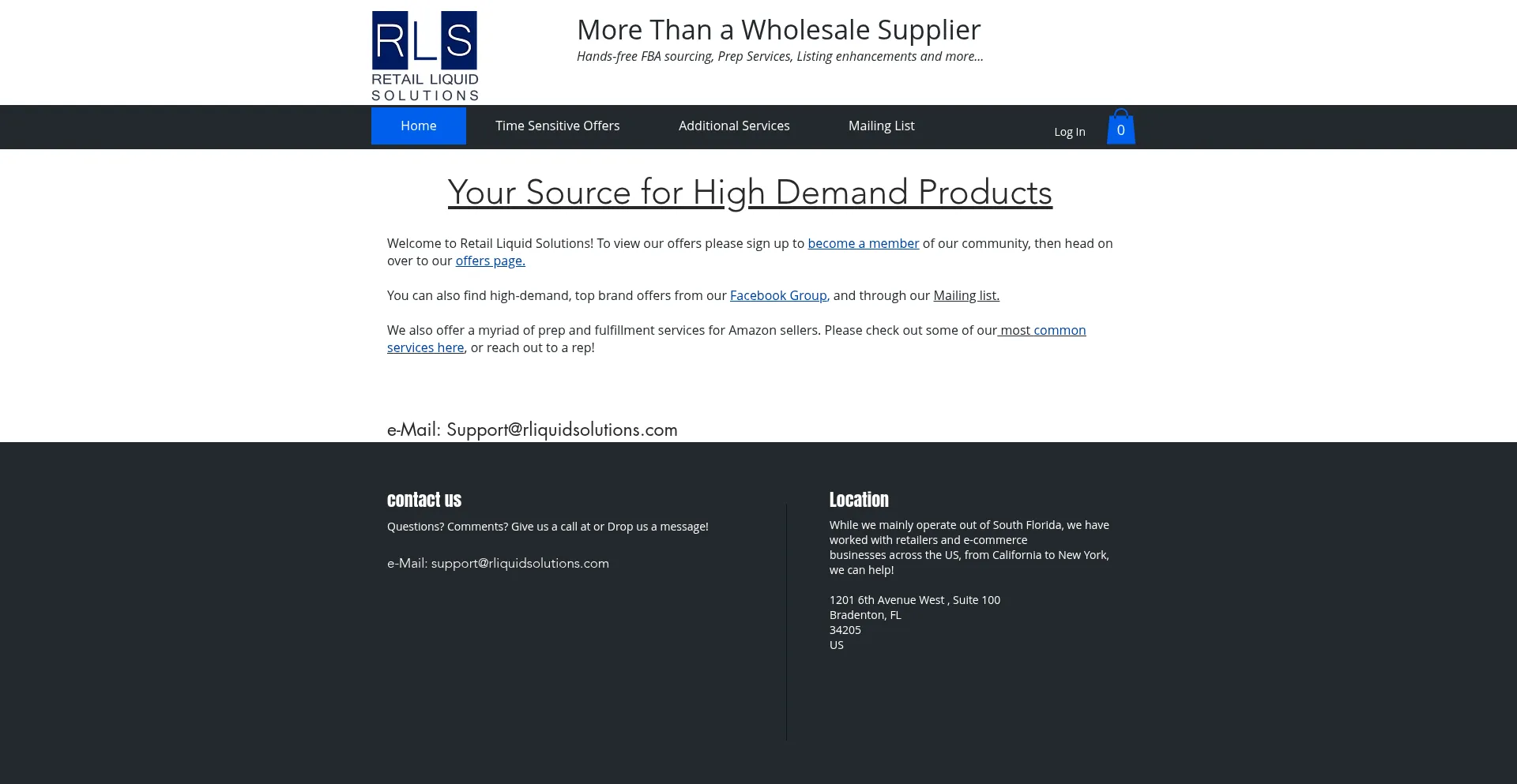 Website screenshot of Rliquidsolutions.com