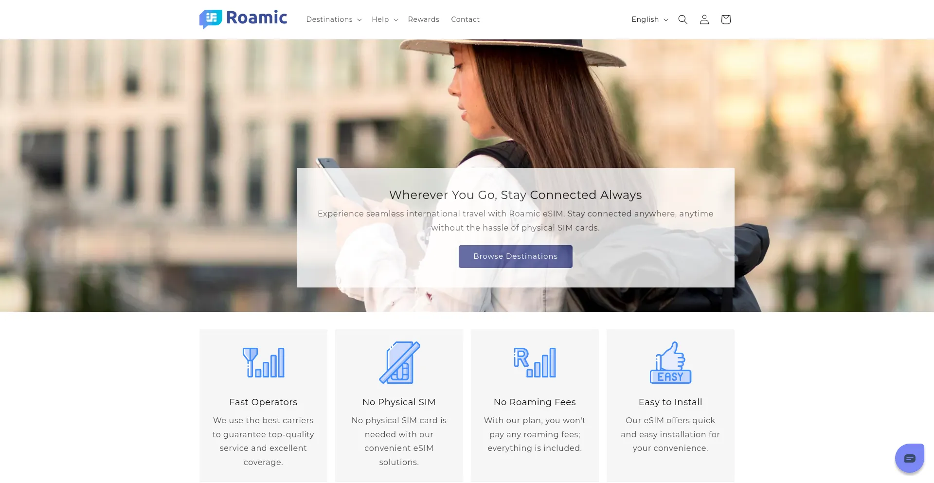 Website screenshot of Roamic.com