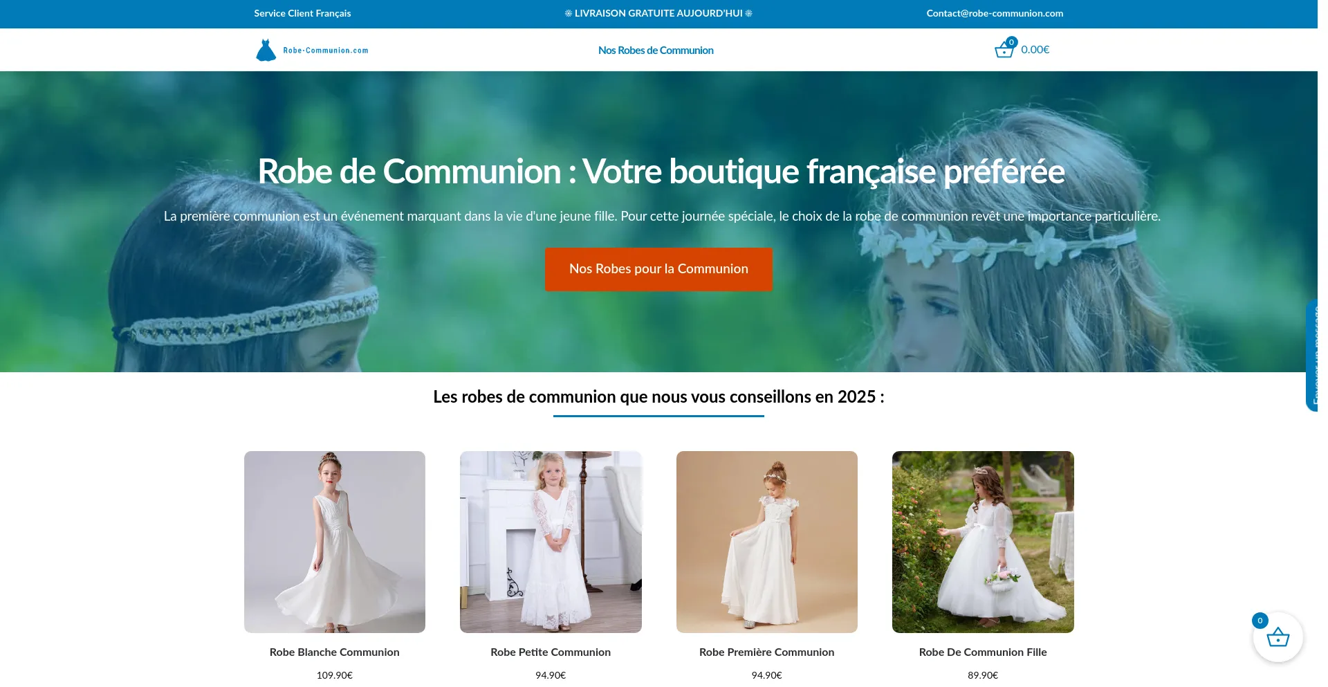 Website screenshot of Robe-communion.com