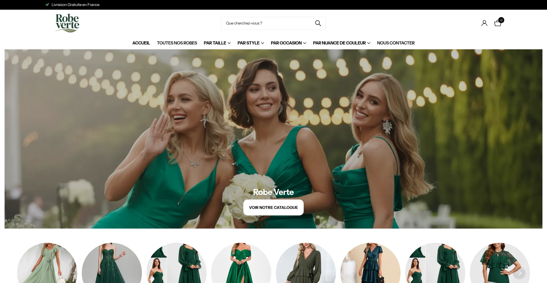 Website screenshot of Robeverte.fr