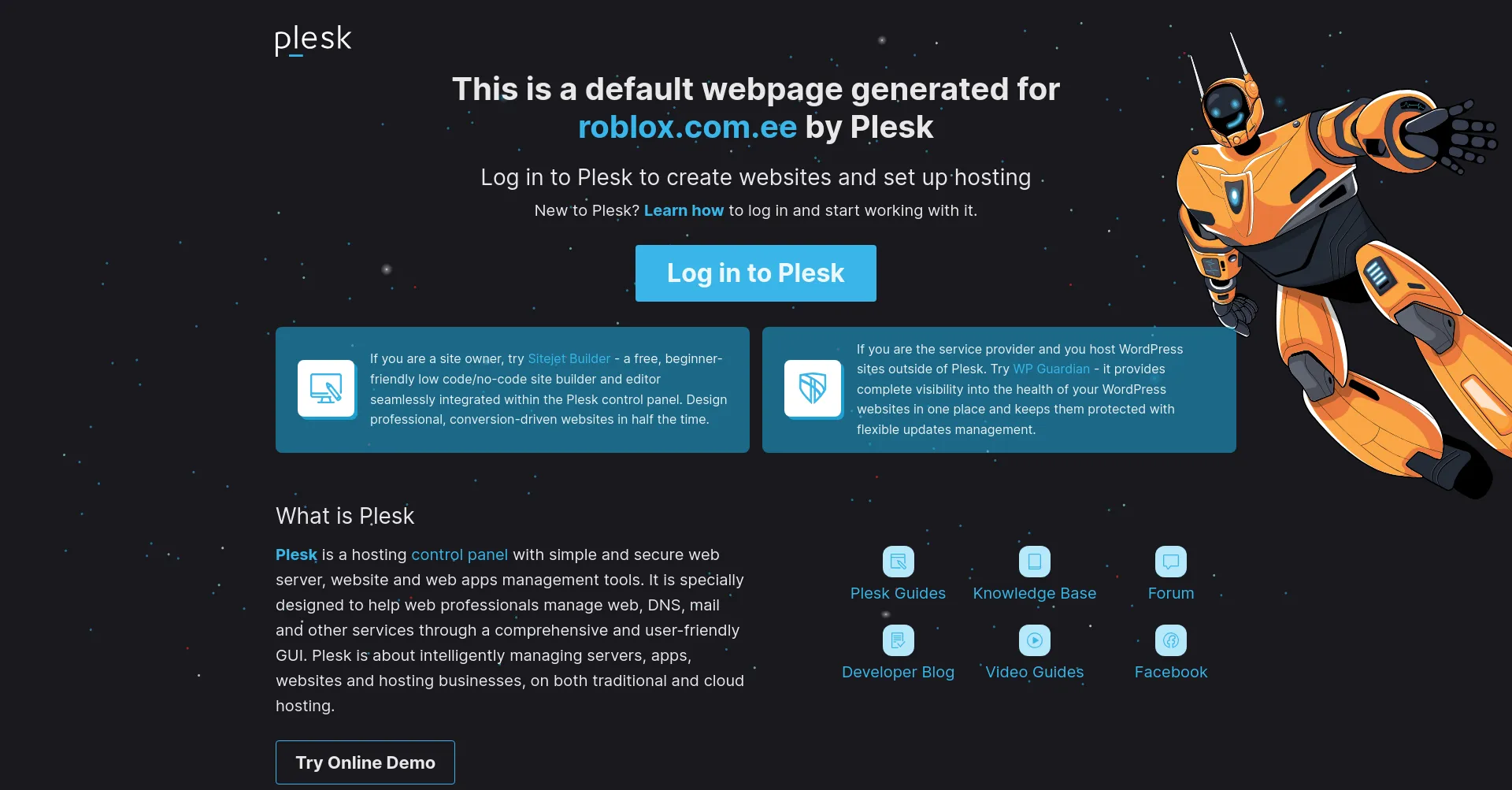 Website screenshot of Roblox.com.ee