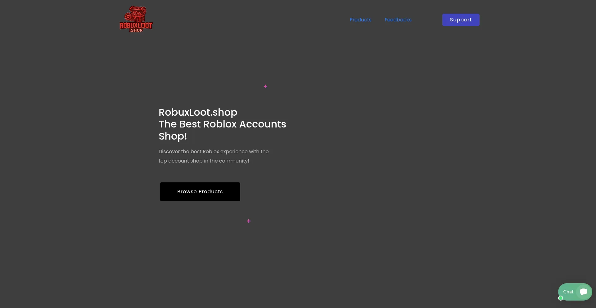 Website screenshot of Robuxloot.shop