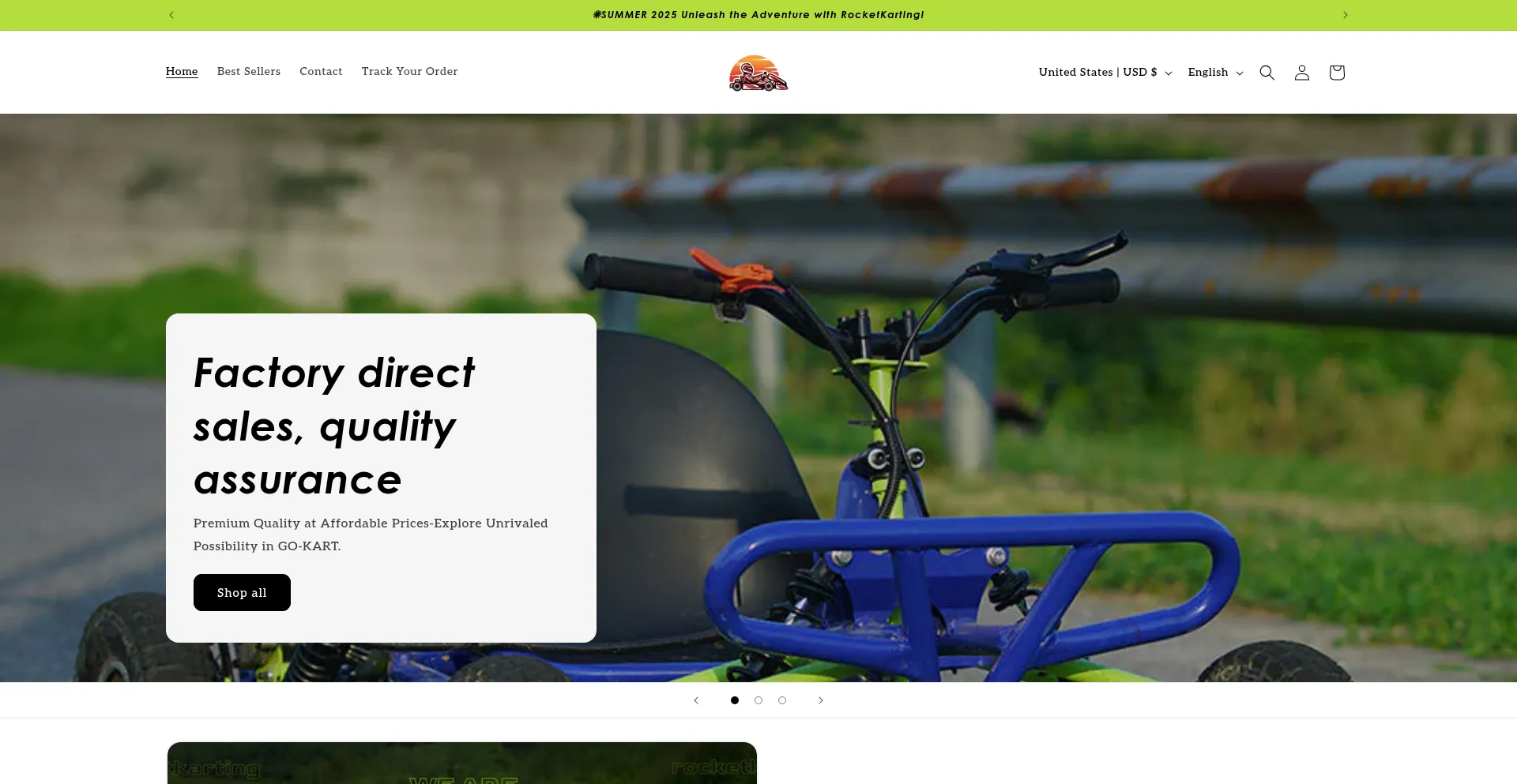 Website screenshot of Rockarting.shop