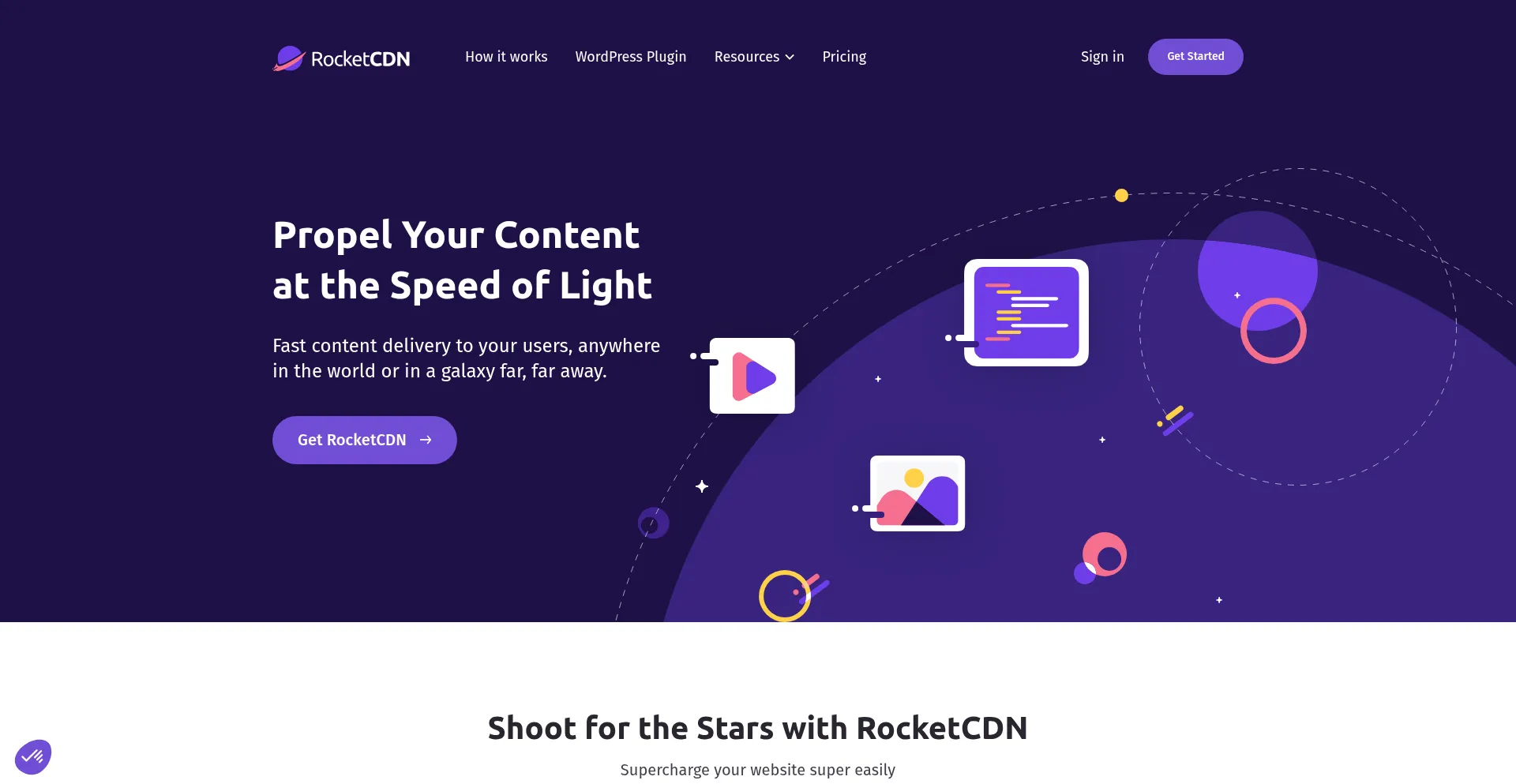 Website screenshot of Rocketcdn.me