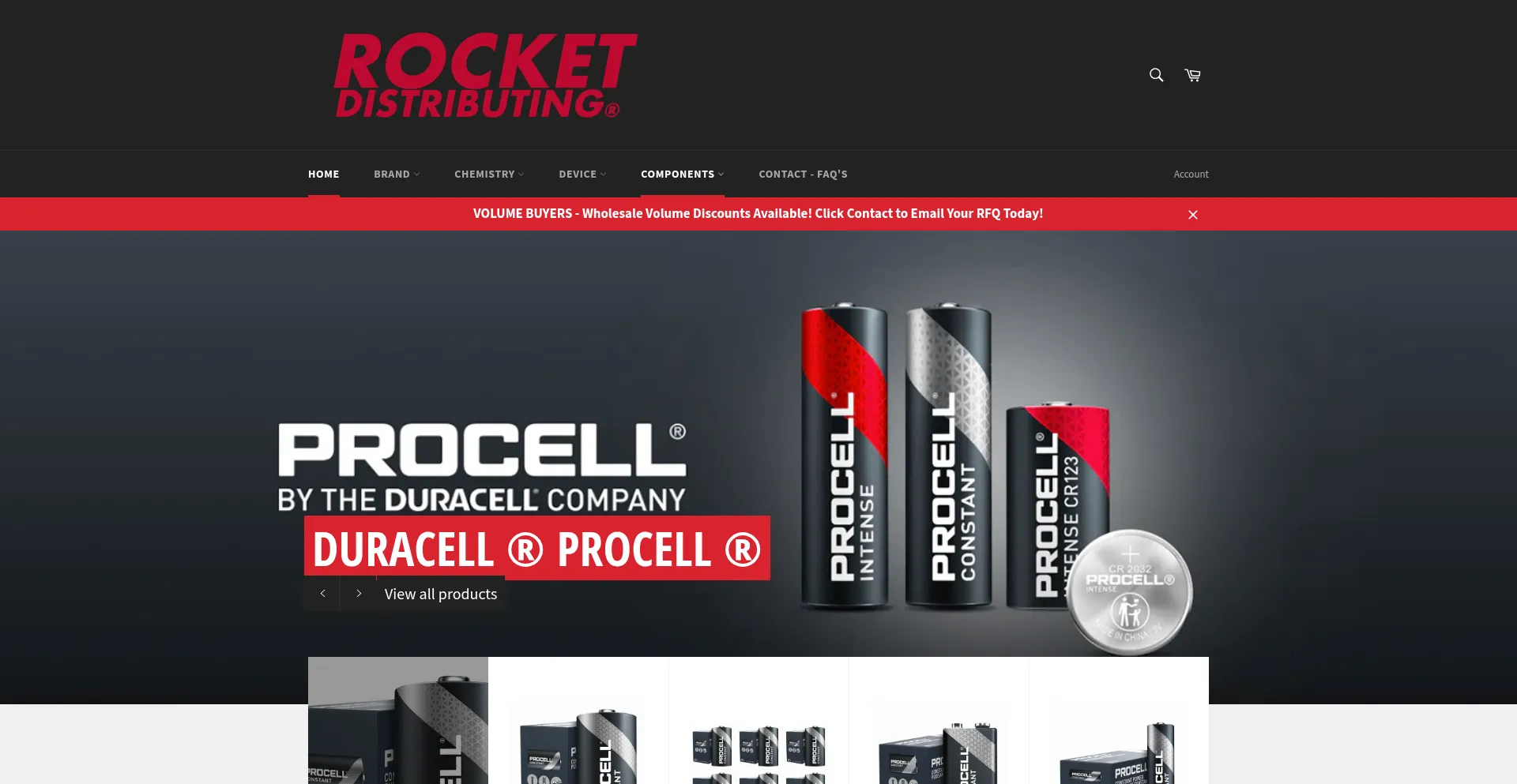 Website screenshot of Rocketdistributing.com