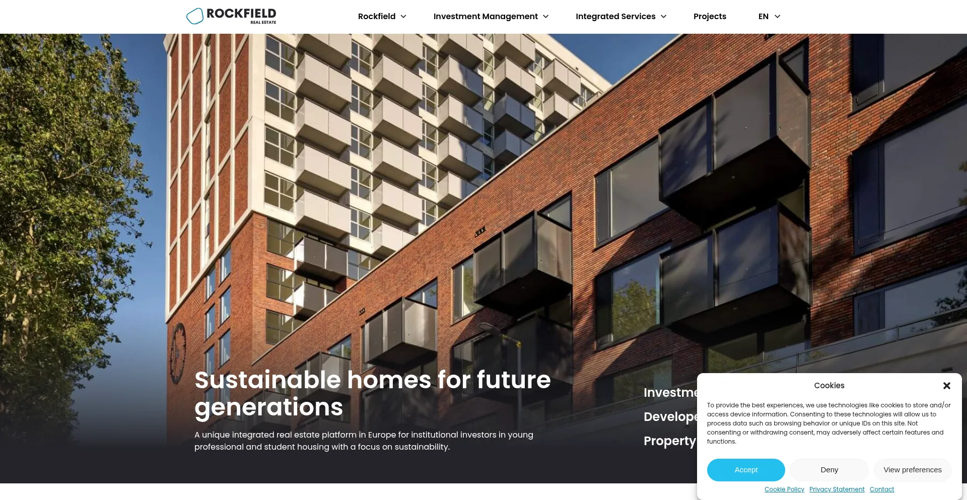 Website screenshot of Rockfieldrealestate.com
