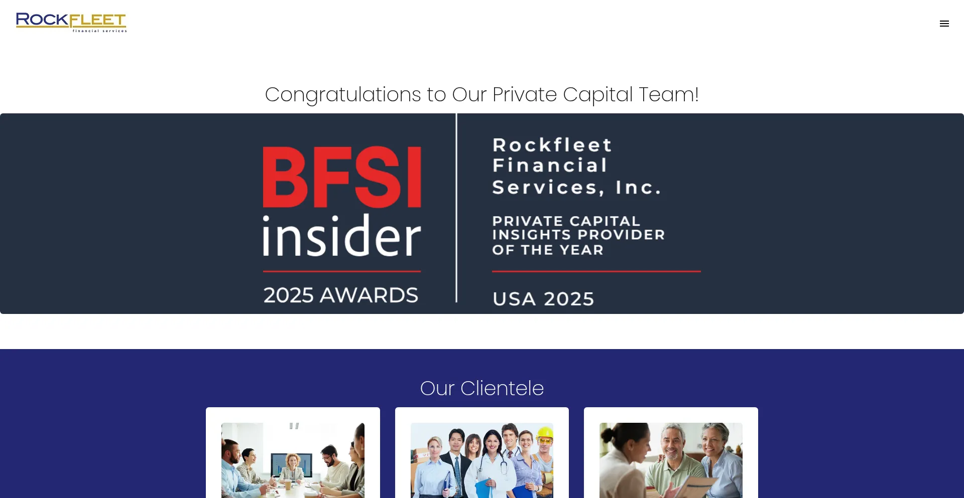 Website screenshot of Rockfleetfinancial.com