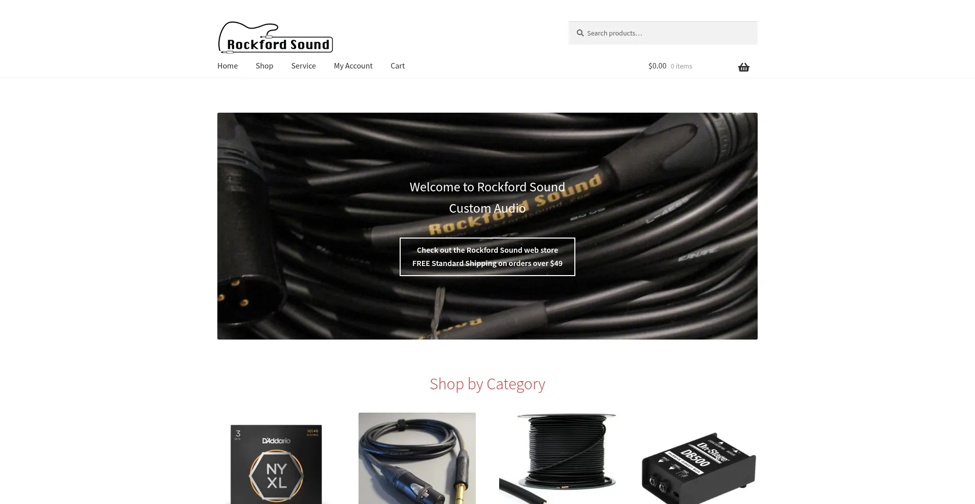 Website screenshot of Rockfordsound.com