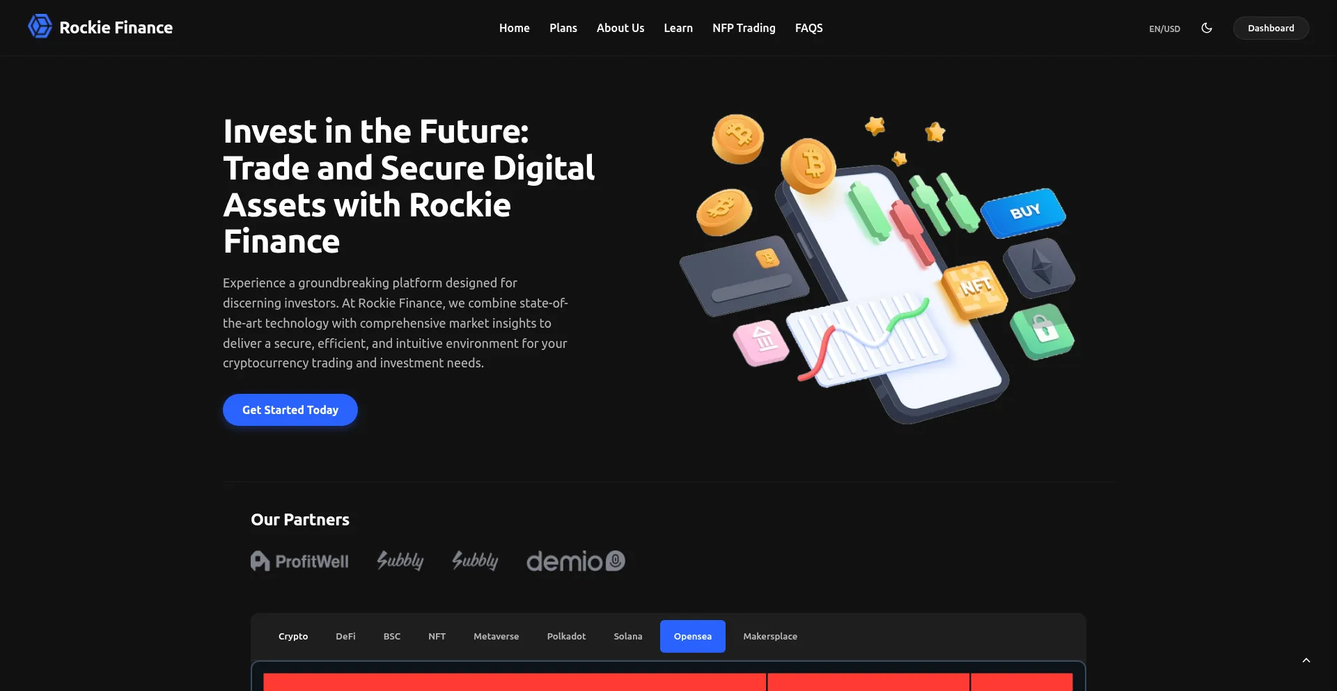 Website screenshot of Rockiefinance.com