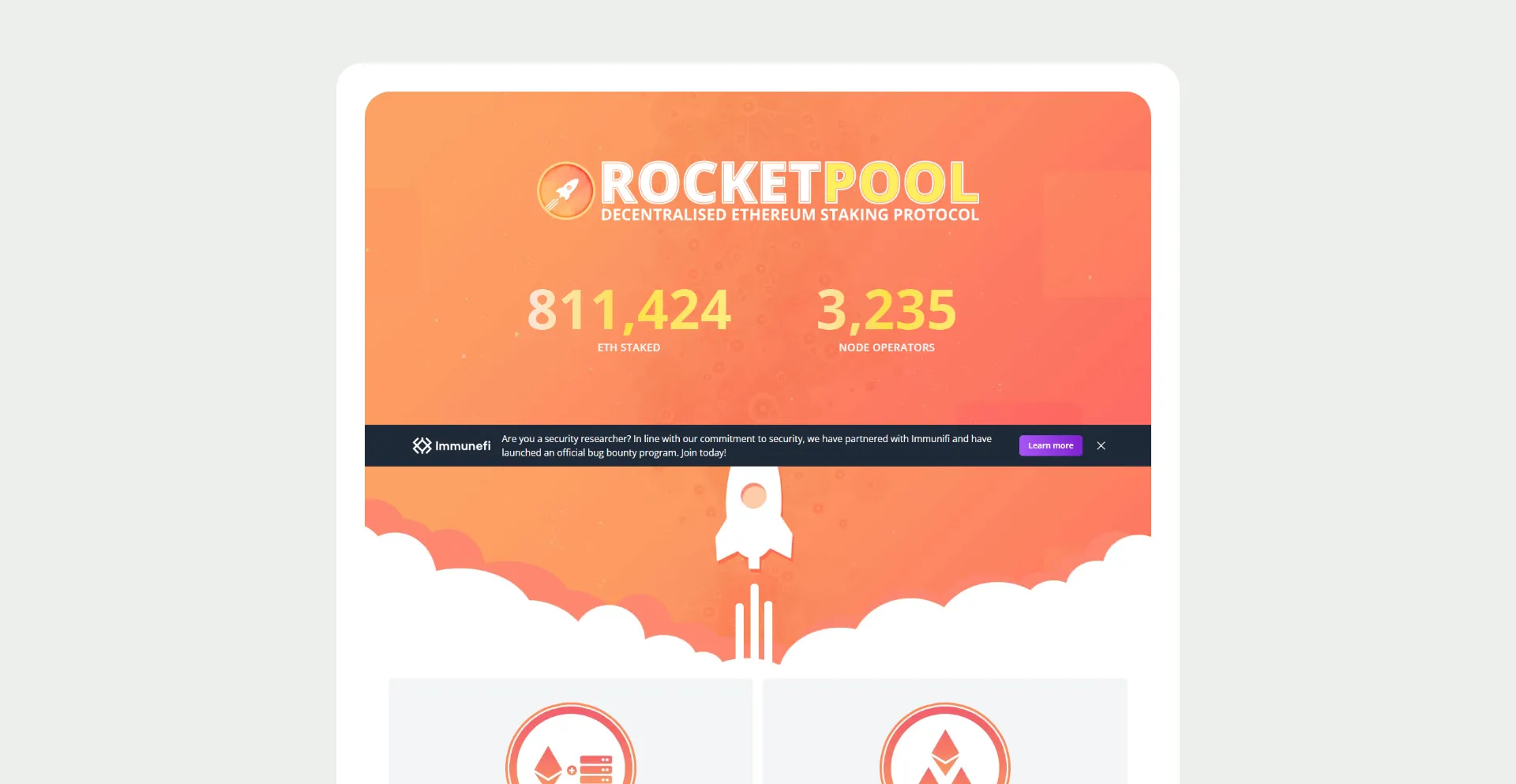 Website screenshot of Rockketpool.github.io