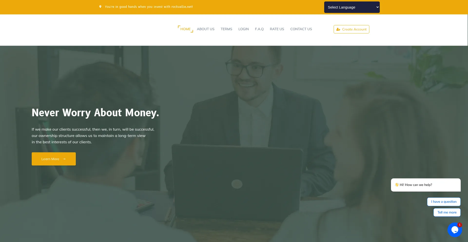 Website screenshot of Rockvallie.net
