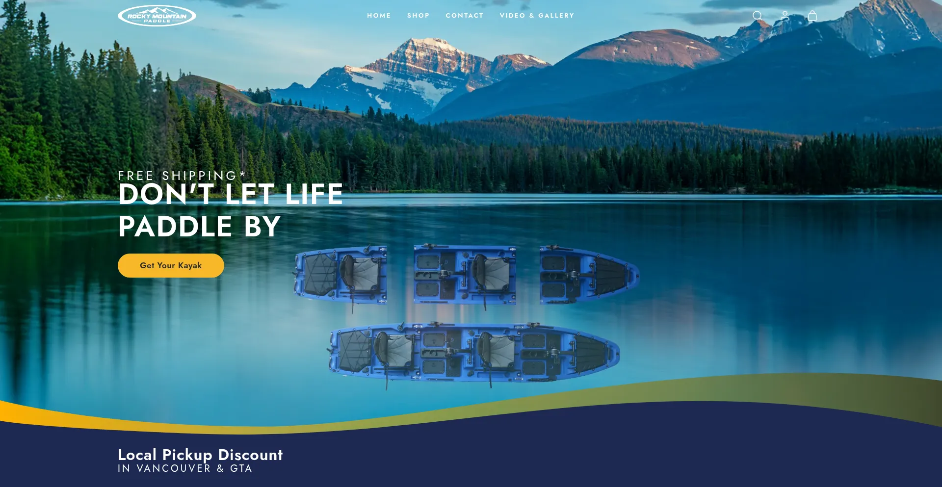 Website screenshot of Rockymountainpaddle.ca