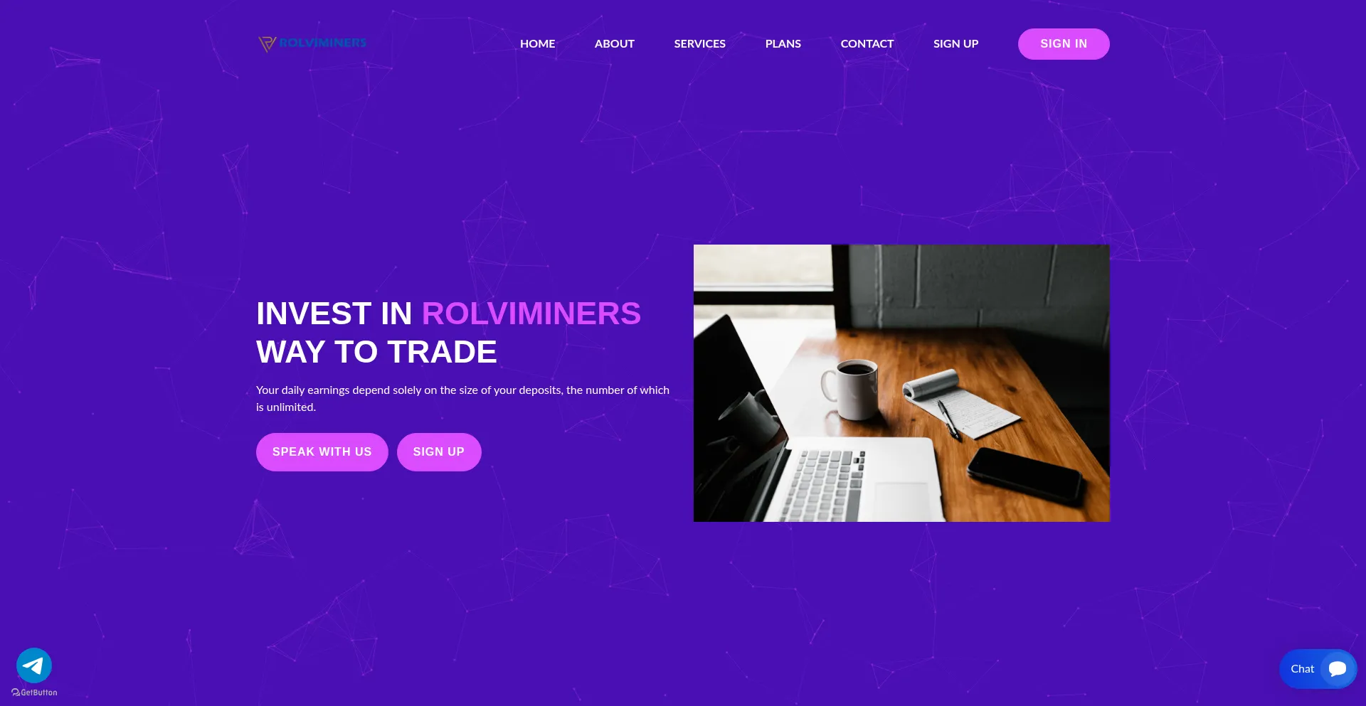 Website screenshot of Rolviminers.net