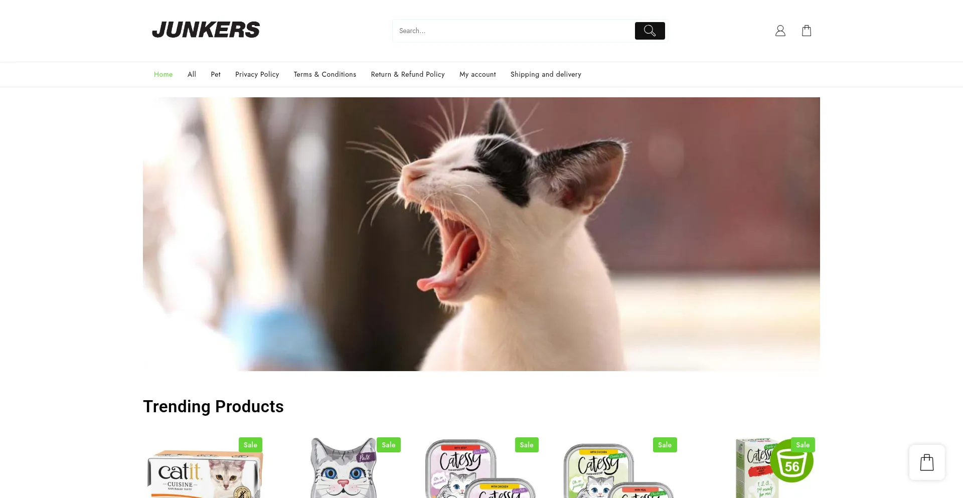 Website screenshot of Romancepet.com