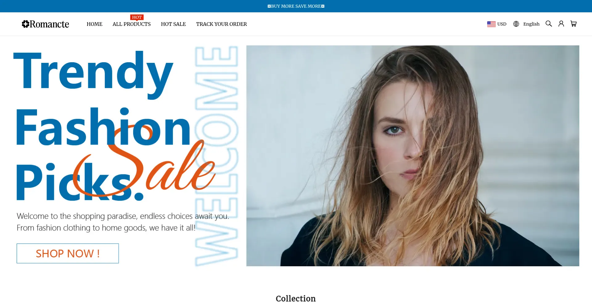 Website screenshot of Romancte.com