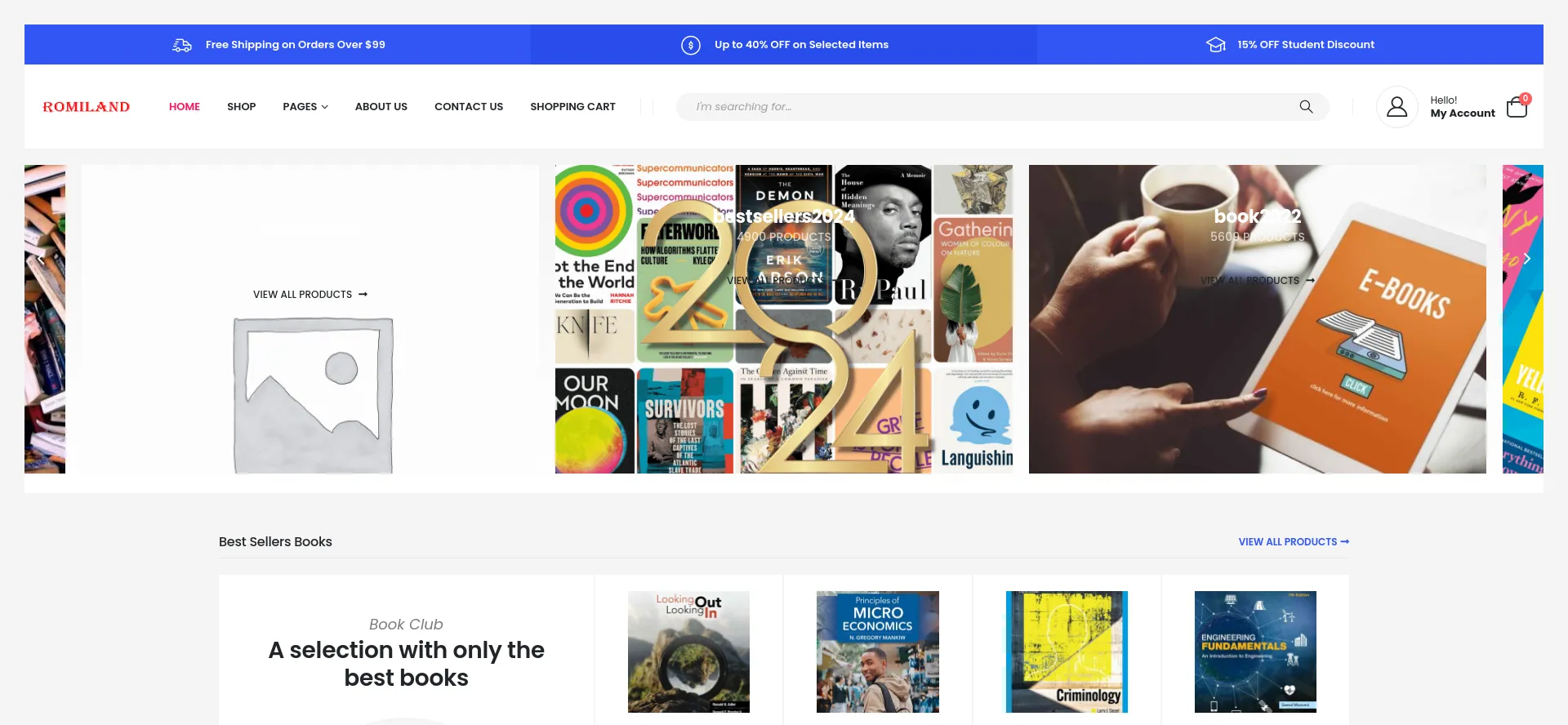 Website screenshot of Romiland.com
