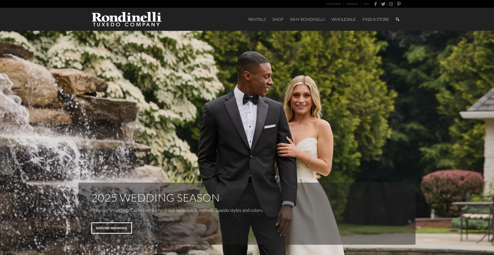 Website screenshot of Rondinellituxedo.com