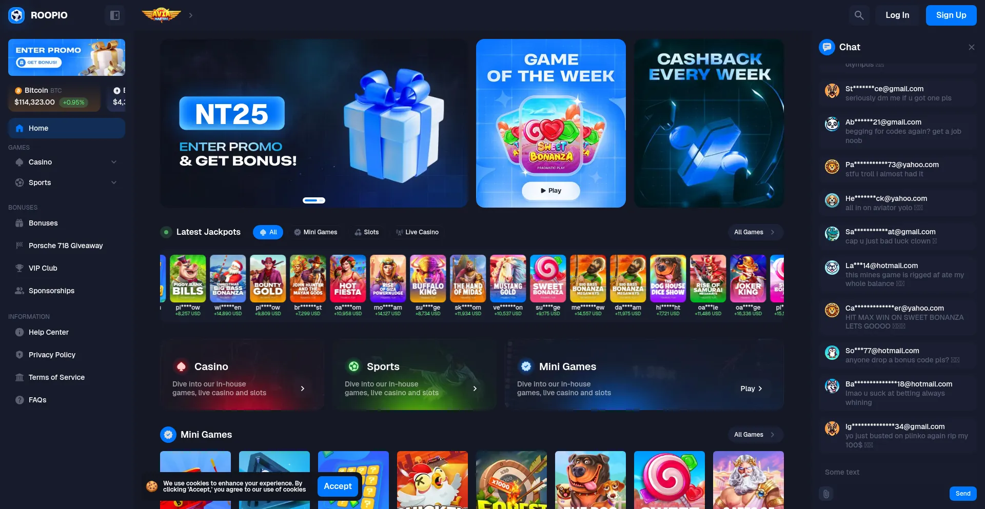Website screenshot of Roopio.com
