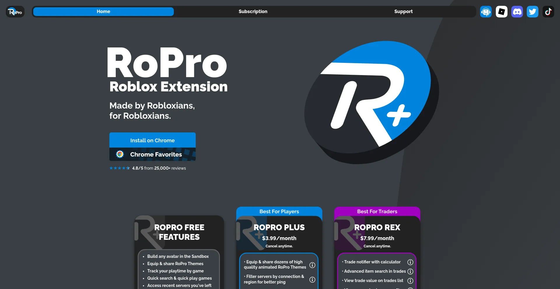 Website screenshot of Ropro.io