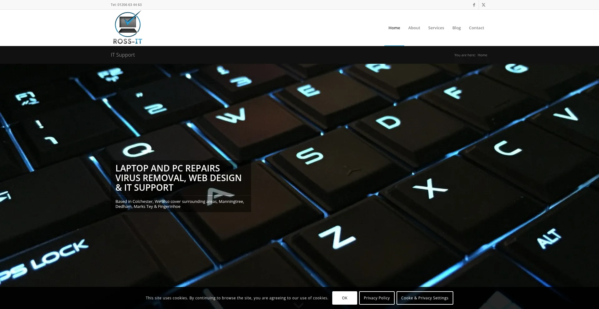 Website screenshot of Ross-it.co.uk