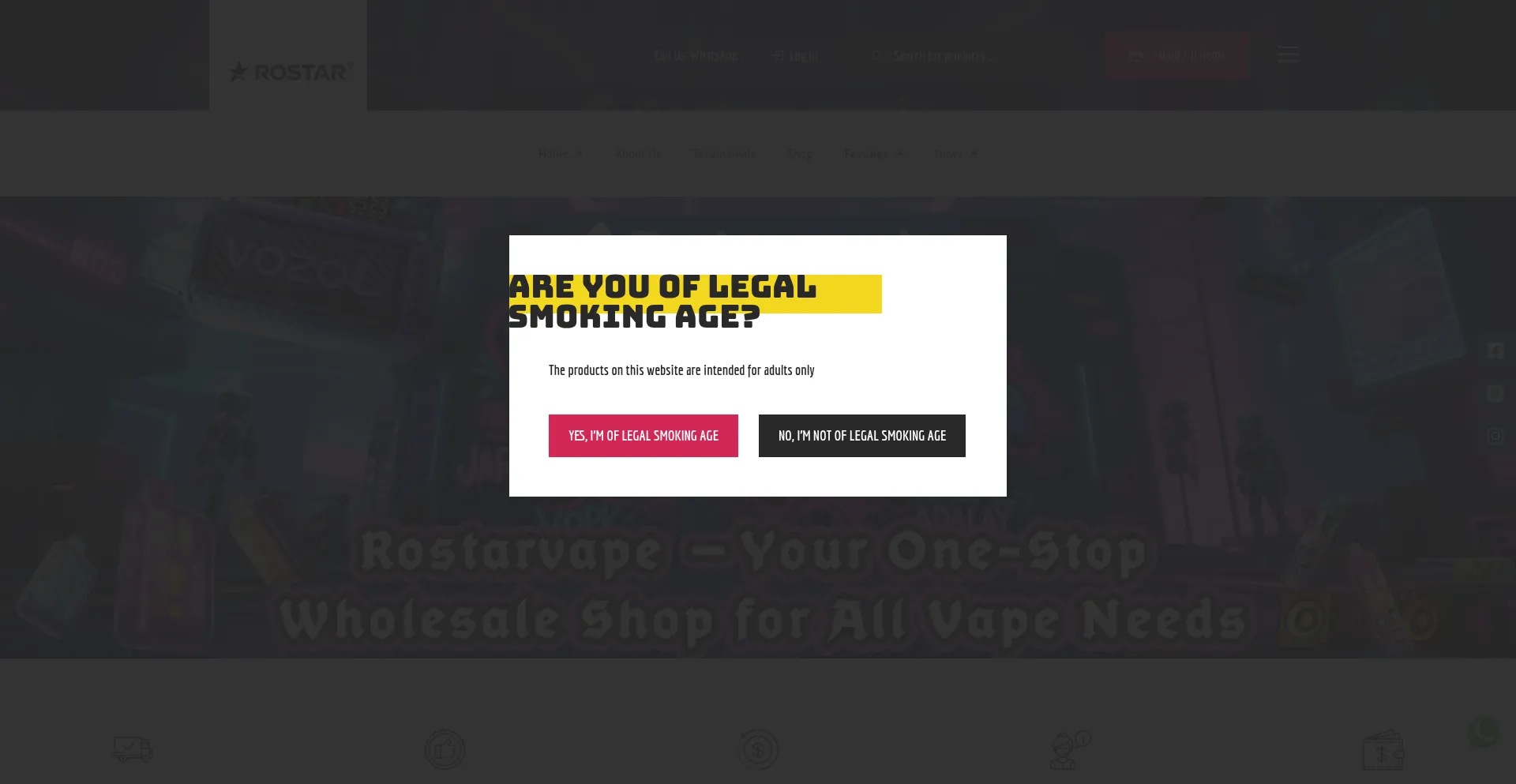 Website screenshot of Rostarvape.com
