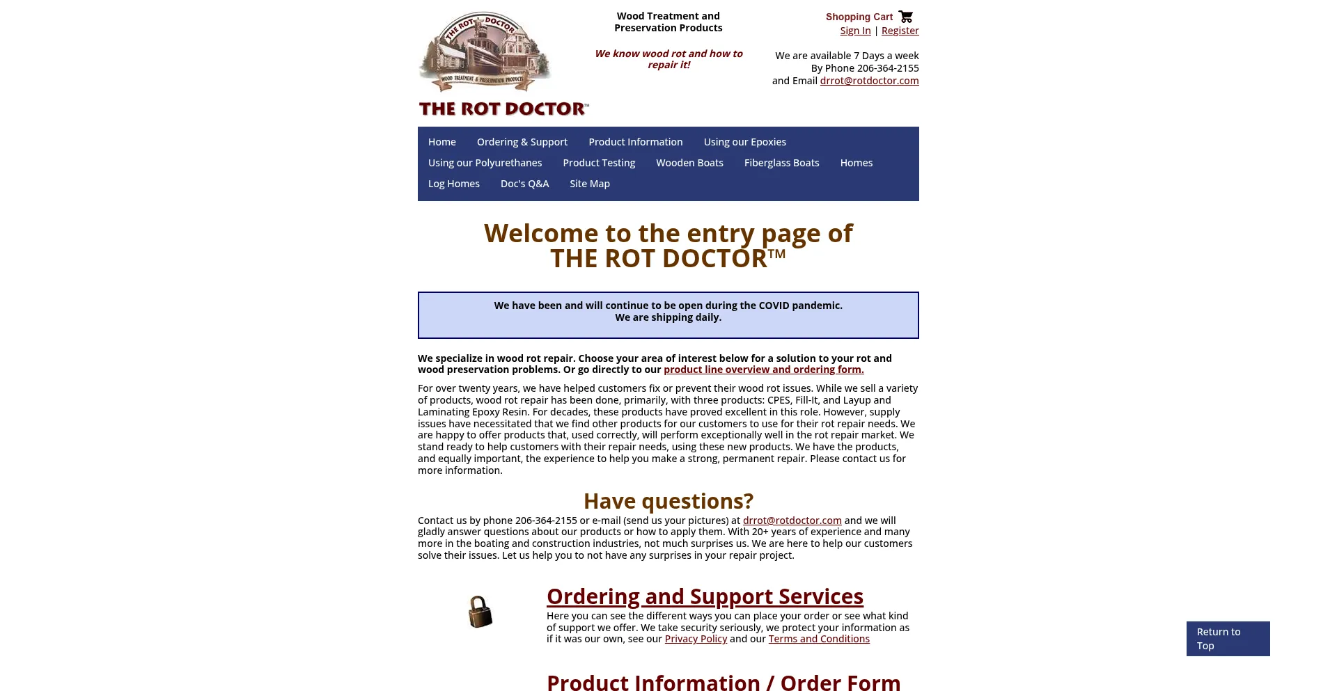 Website screenshot of Rotdoctor.com