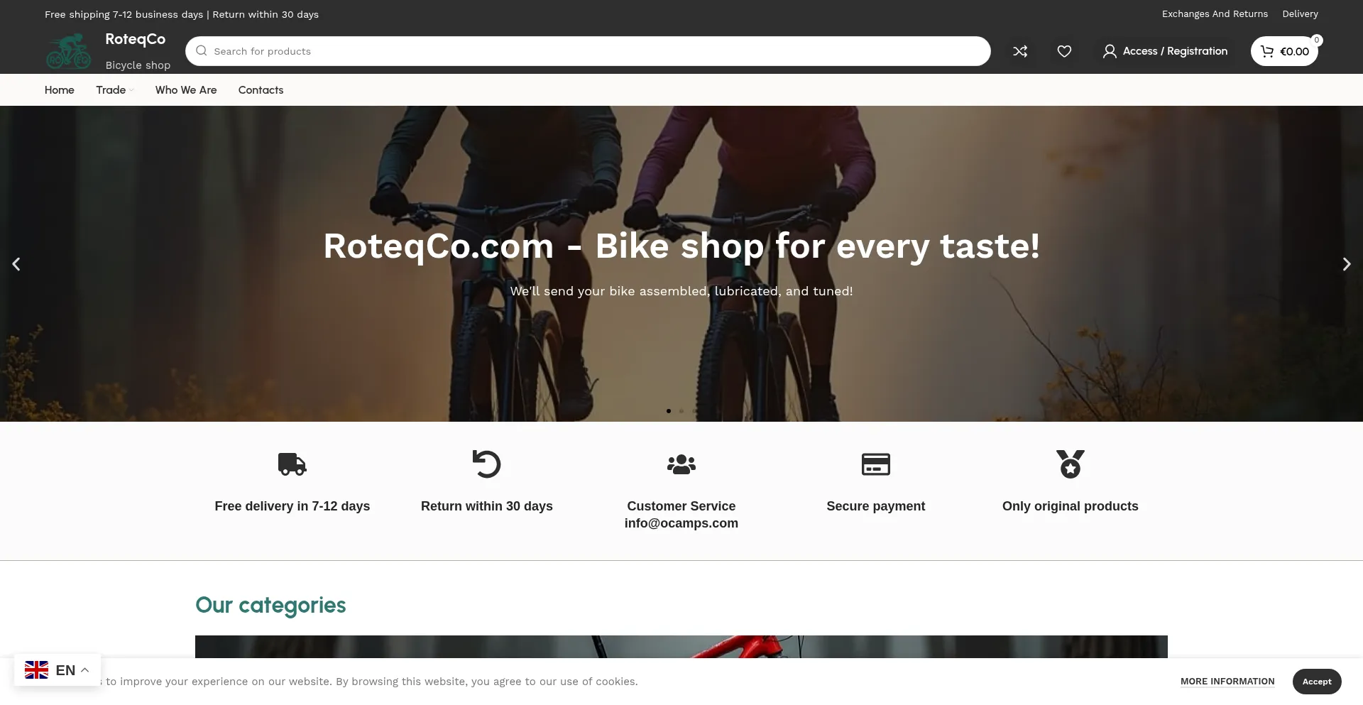 Website screenshot of Roteqco.com