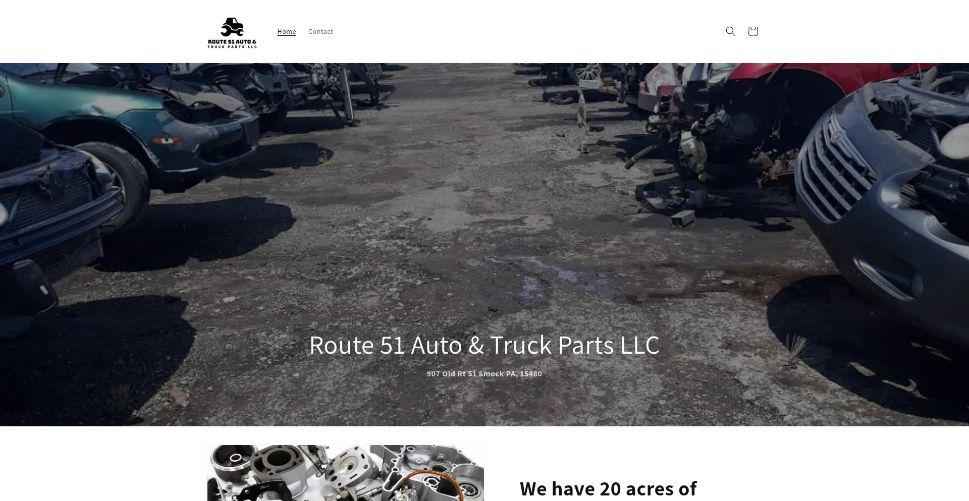 Website screenshot of Route51auto.shop