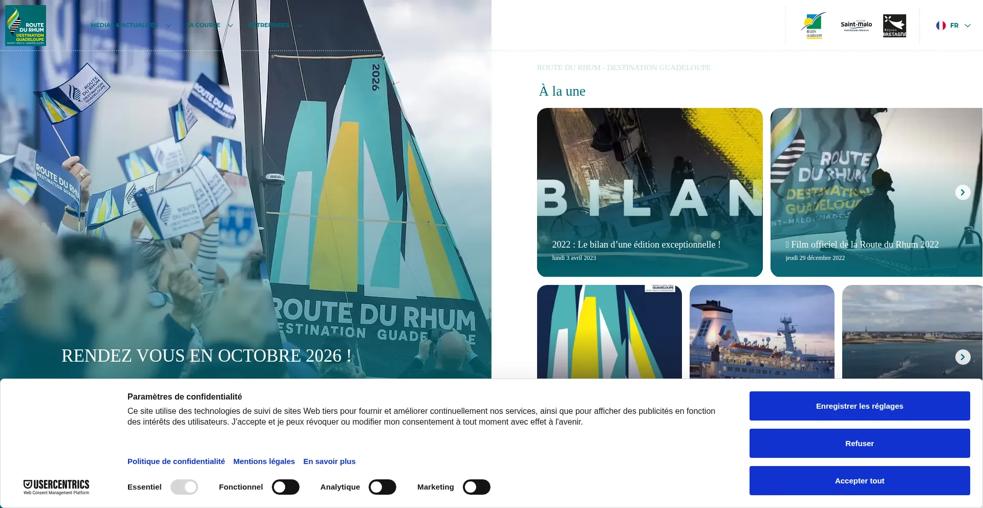 Website screenshot of Routedurhum.com