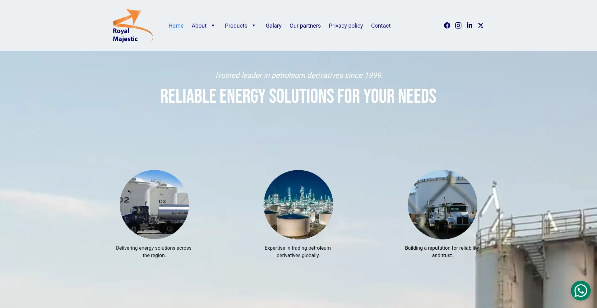 Website screenshot of Royalmajesticpetroleum.com
