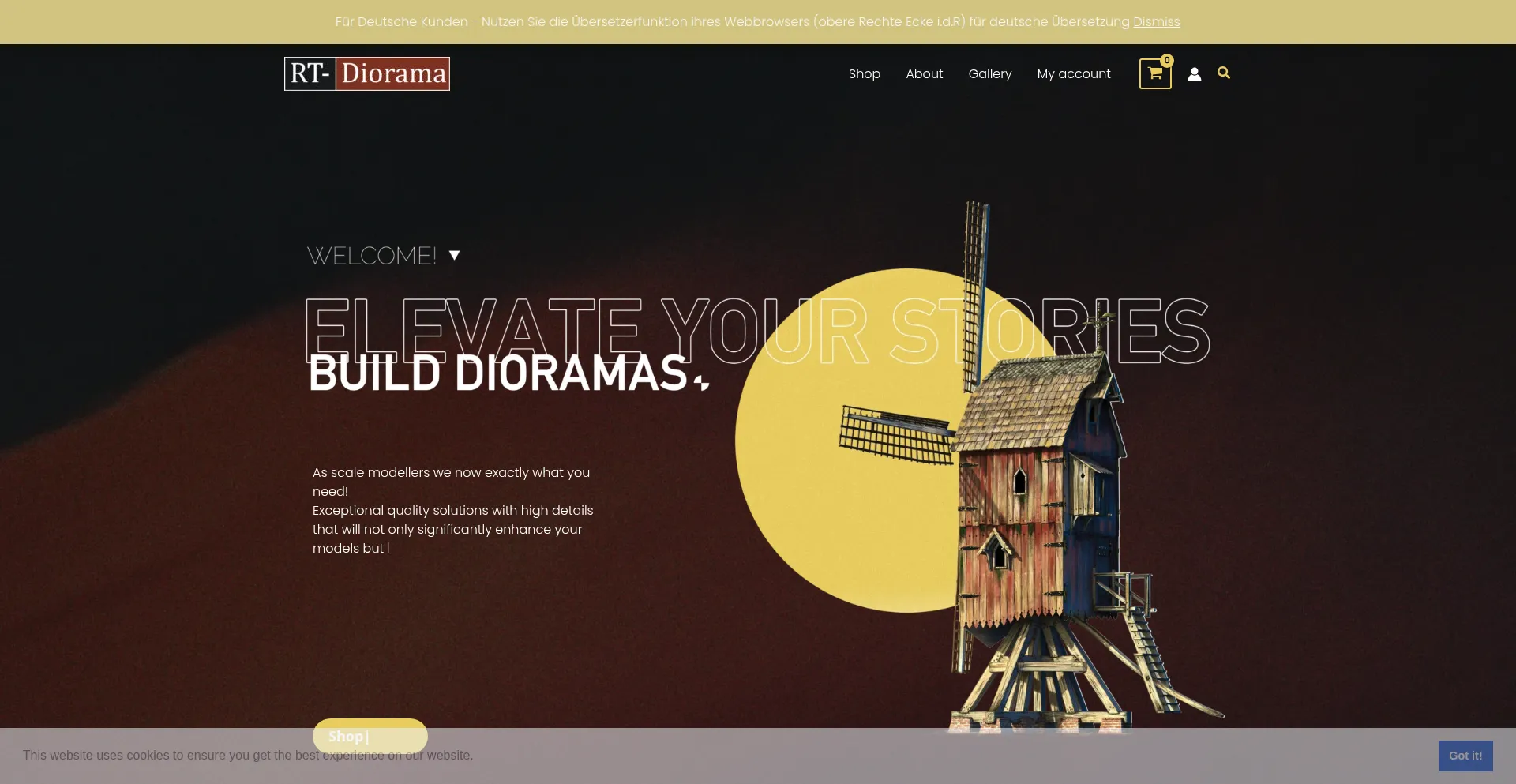 Website screenshot of Rt-diorama.de