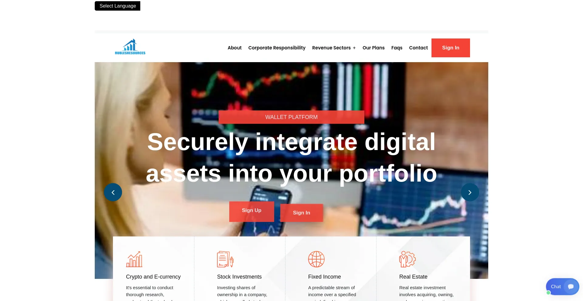 Website screenshot of Rublesresources.com