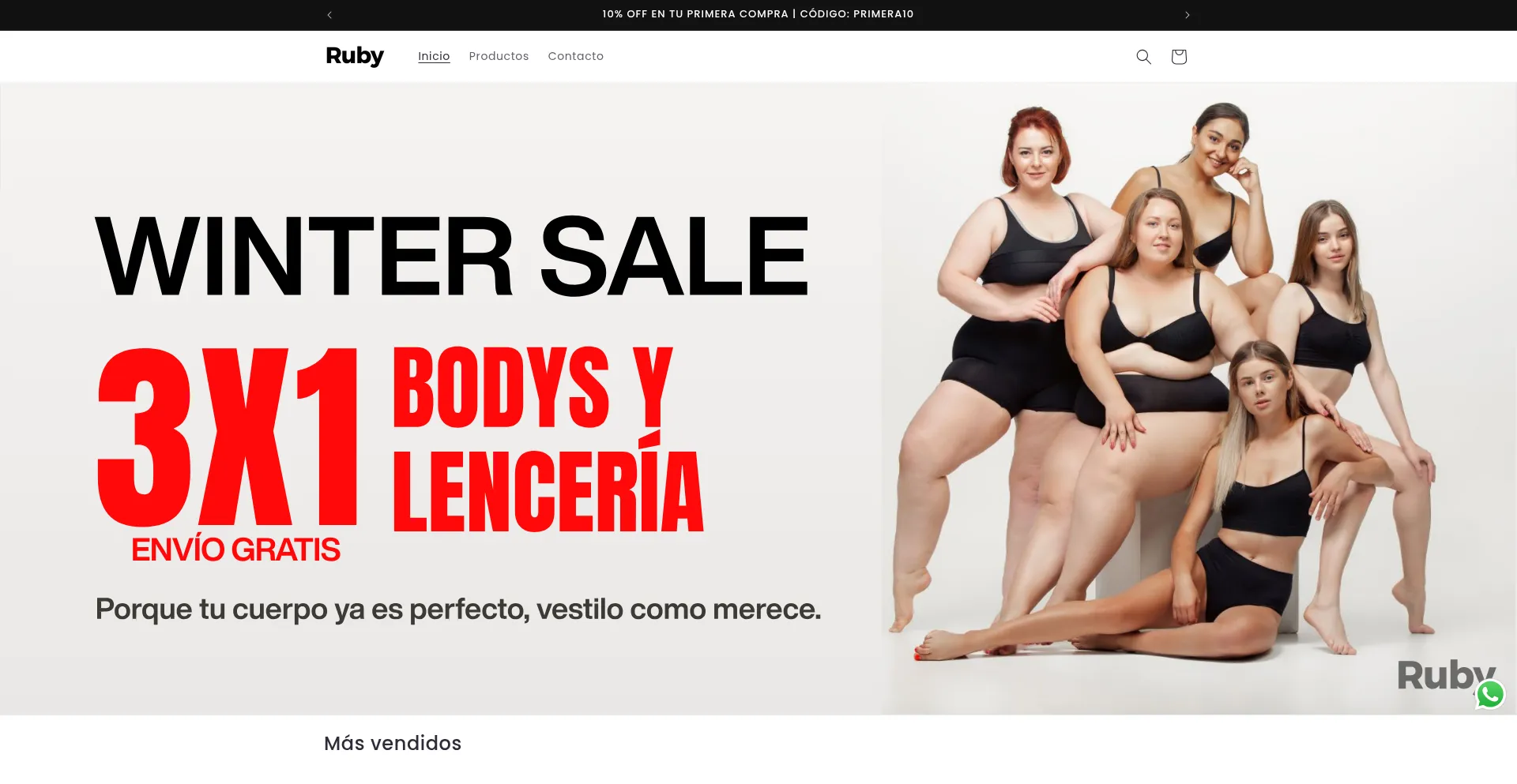 Website screenshot of Rubybelleza.com