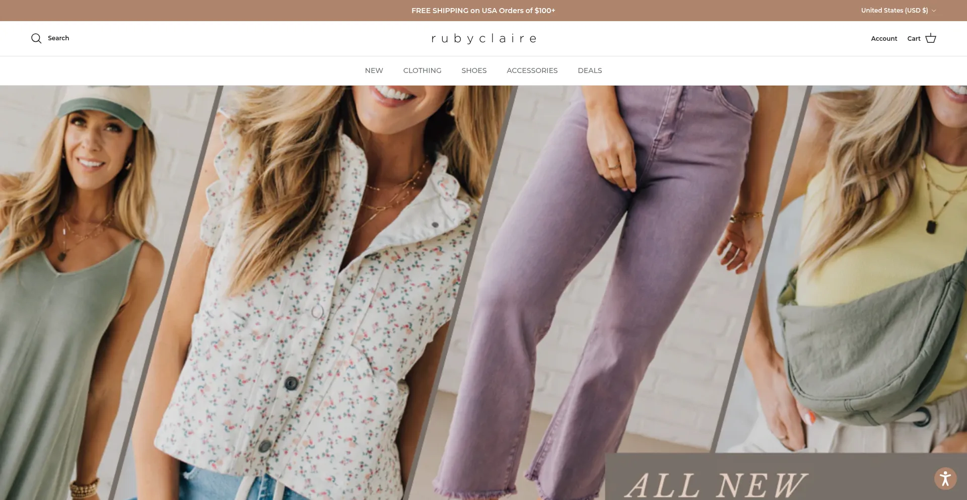 Website screenshot of Rubyclaireboutique.com
