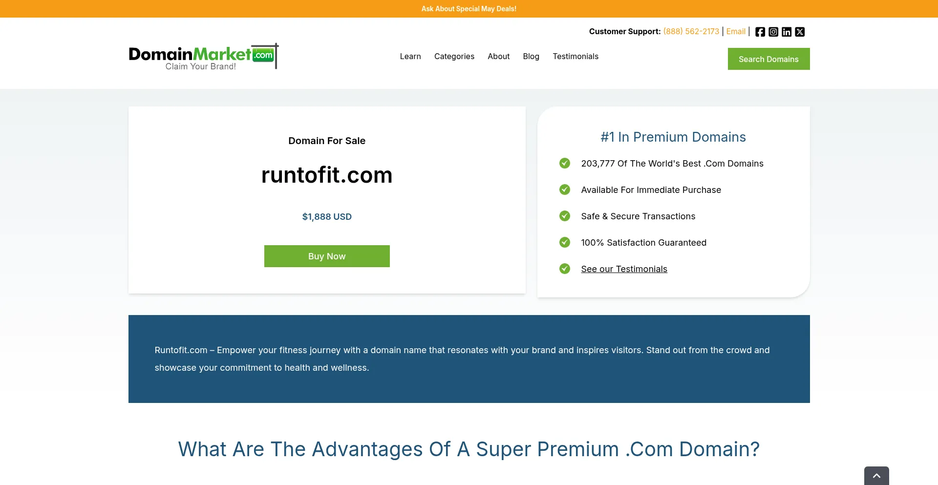 Website screenshot of Runtofit.com