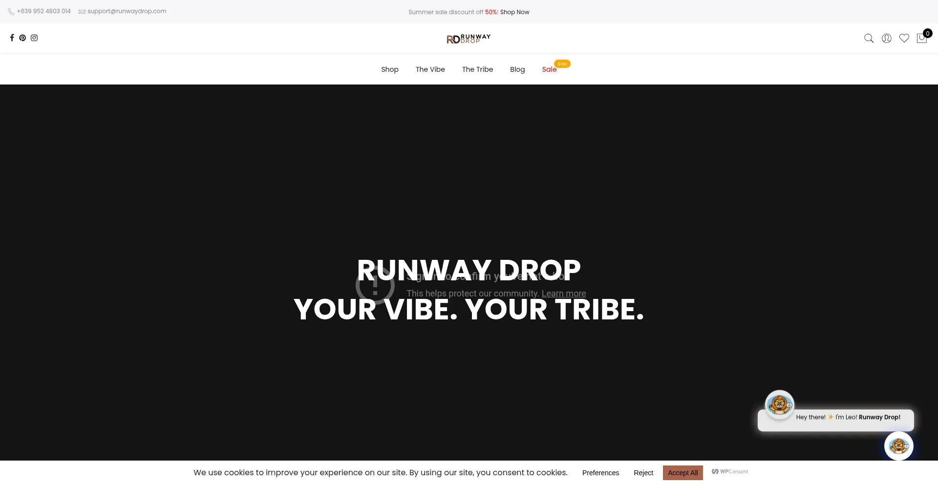 Website screenshot of Runwaydrop.com