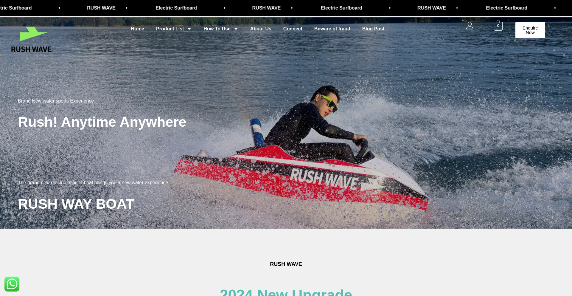 Website screenshot of Rushs-waves.com