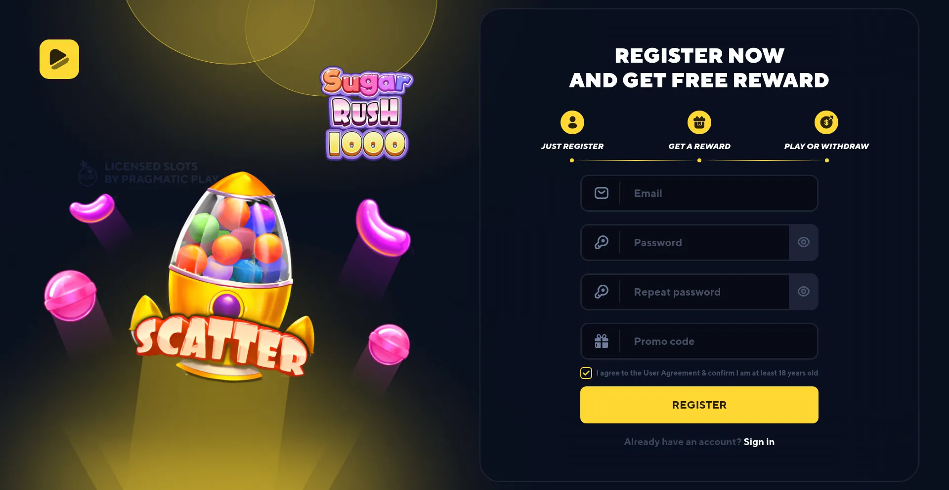 Website screenshot of Rushspins.com
