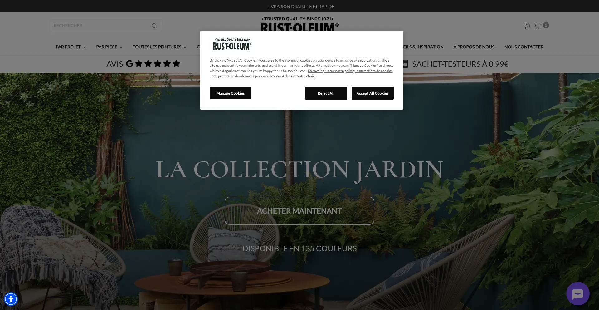 Website screenshot of Rustoleumcolours.fr