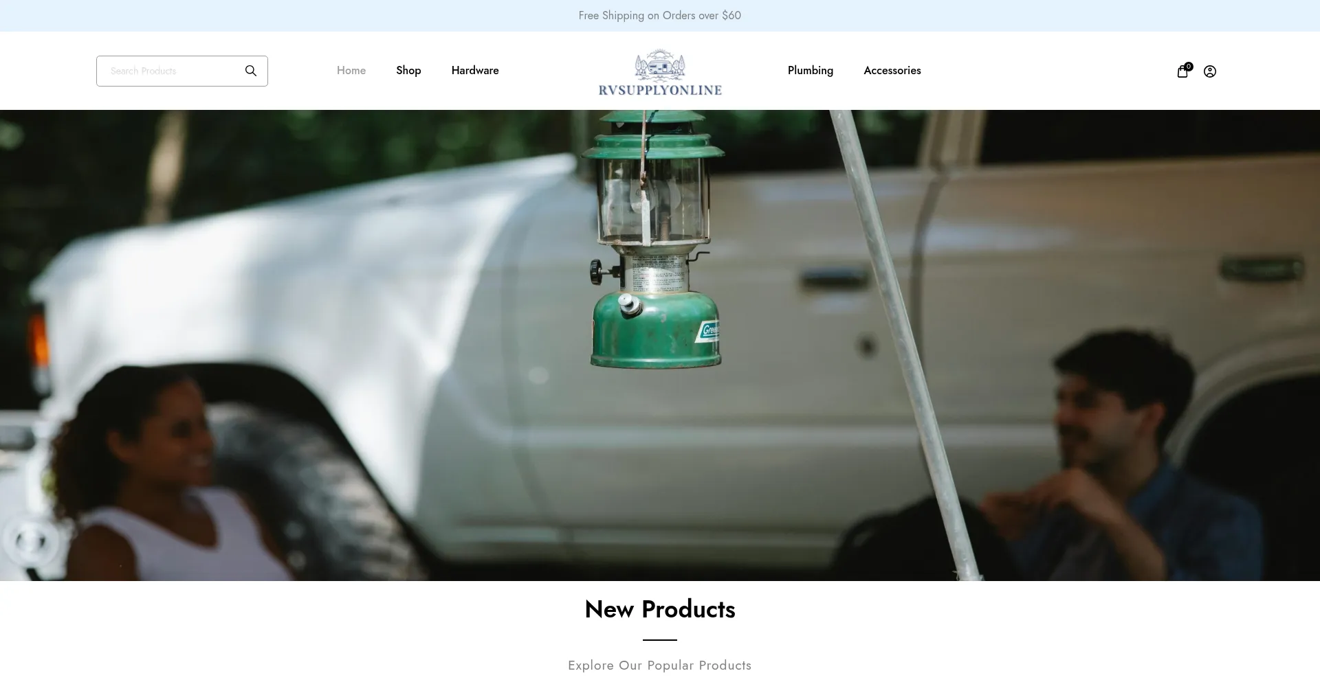 Website screenshot of Rvsupplyonline.com