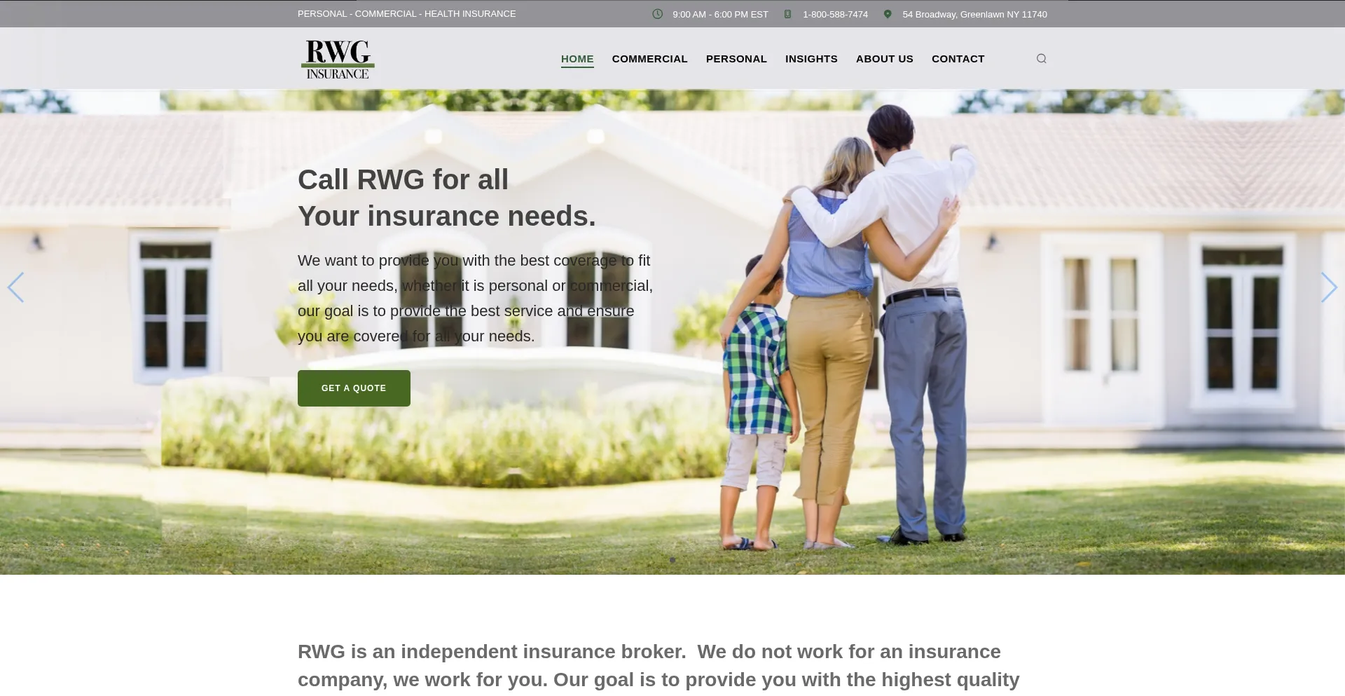 Website screenshot of Rwgins.com