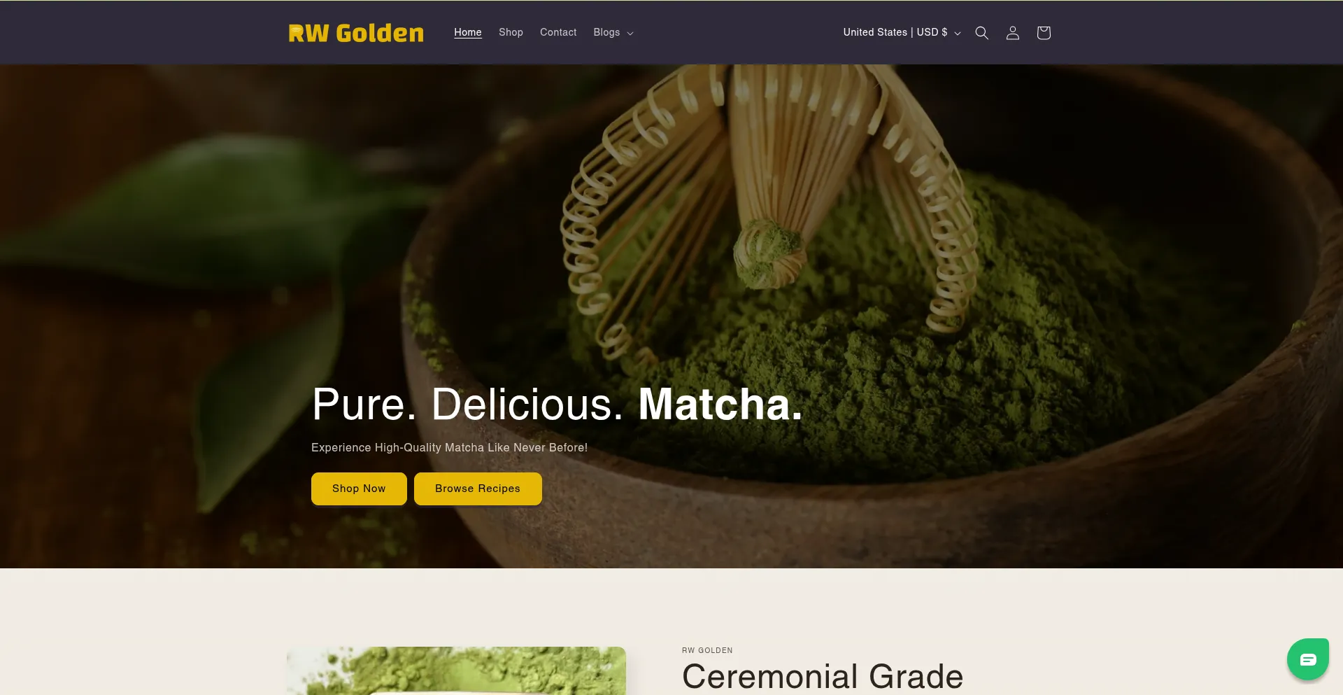 Website screenshot of Rwgolden.com