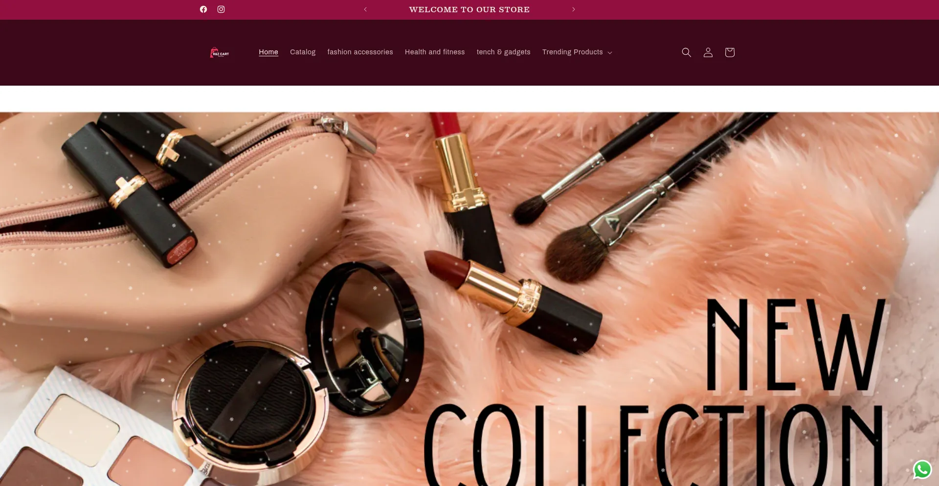 Website screenshot of Rzcart.myshopify.com
