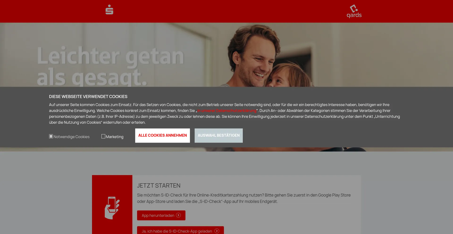 Website screenshot of S-id-check.de