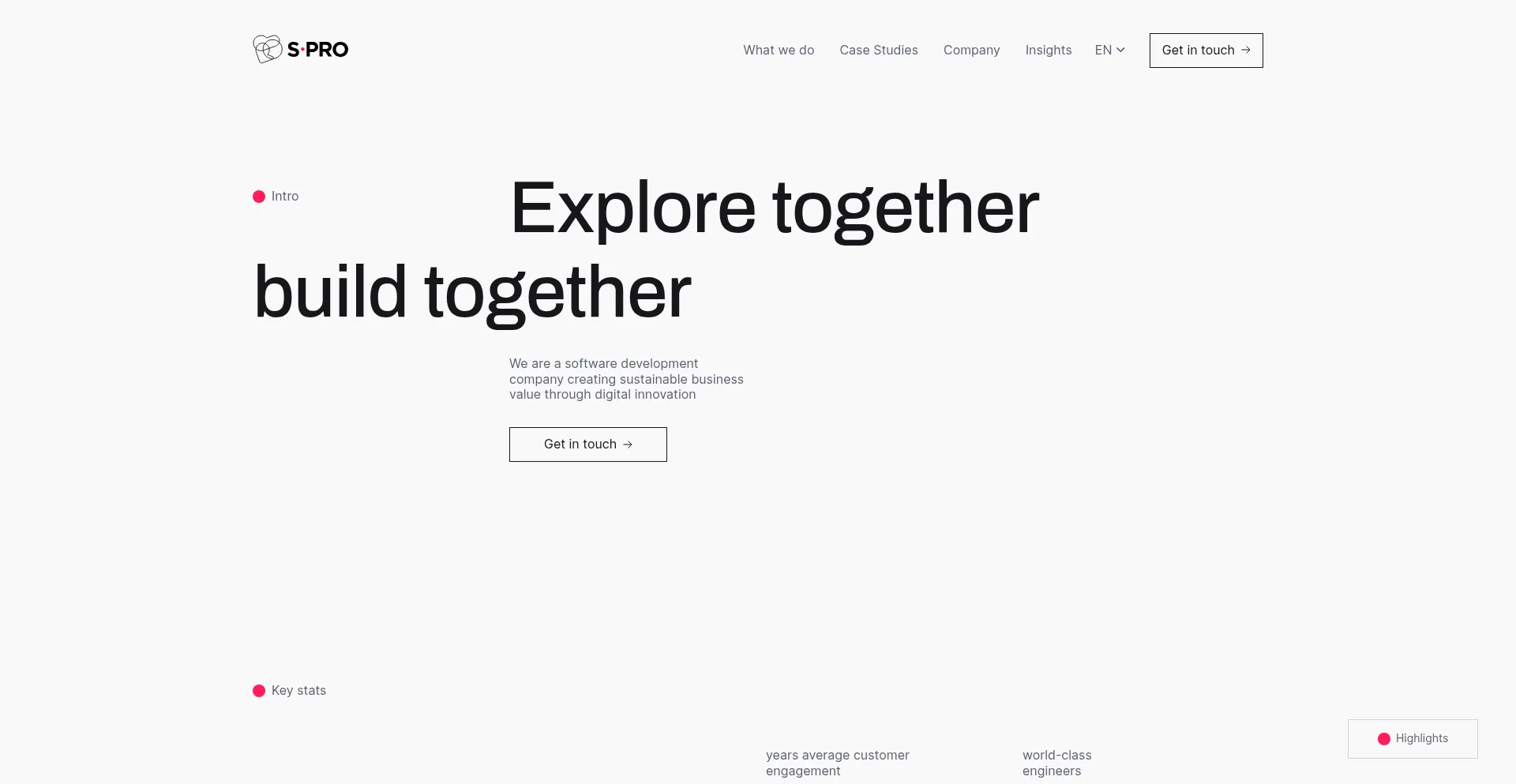 Website screenshot of S-pro.io