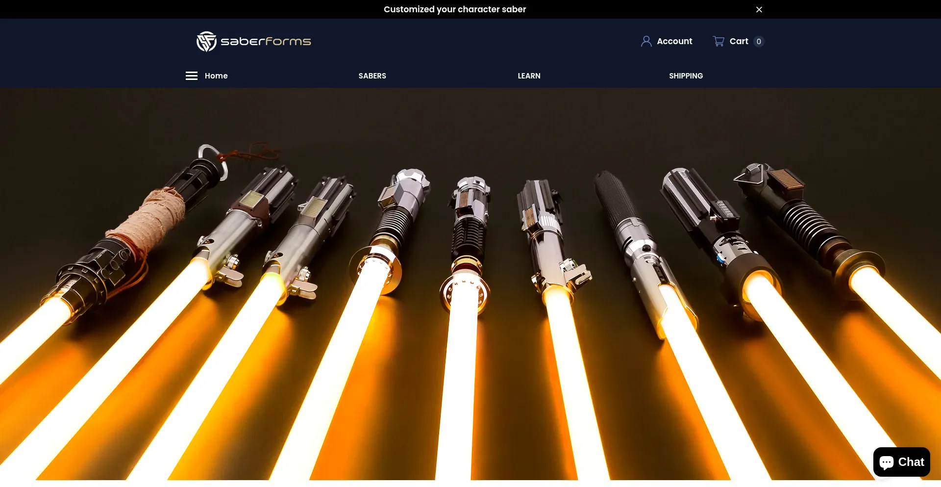 Website screenshot of Saberforms.com