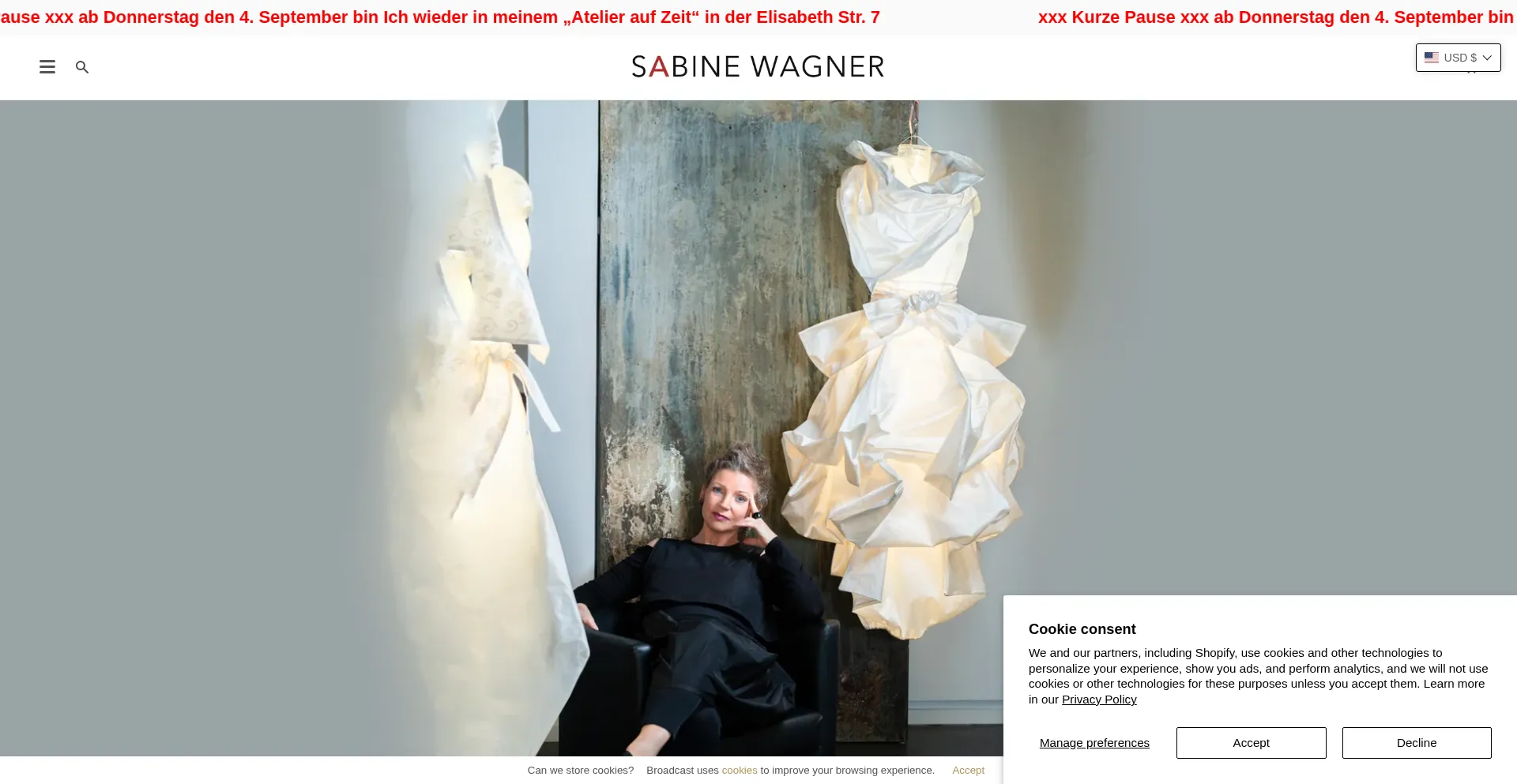 Website screenshot of Sabine-wagner.com